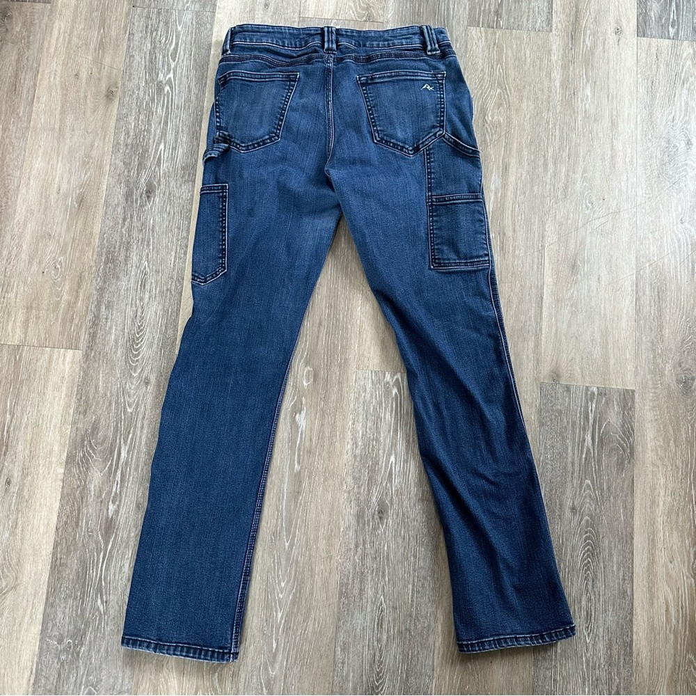 Ridgecut Jeans Women's 8 Blue Cotton Denim Straight Leg Carpenter Faded Stretch - Picture 4 of 7